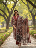 Maroon Heritage Printed Suit Set