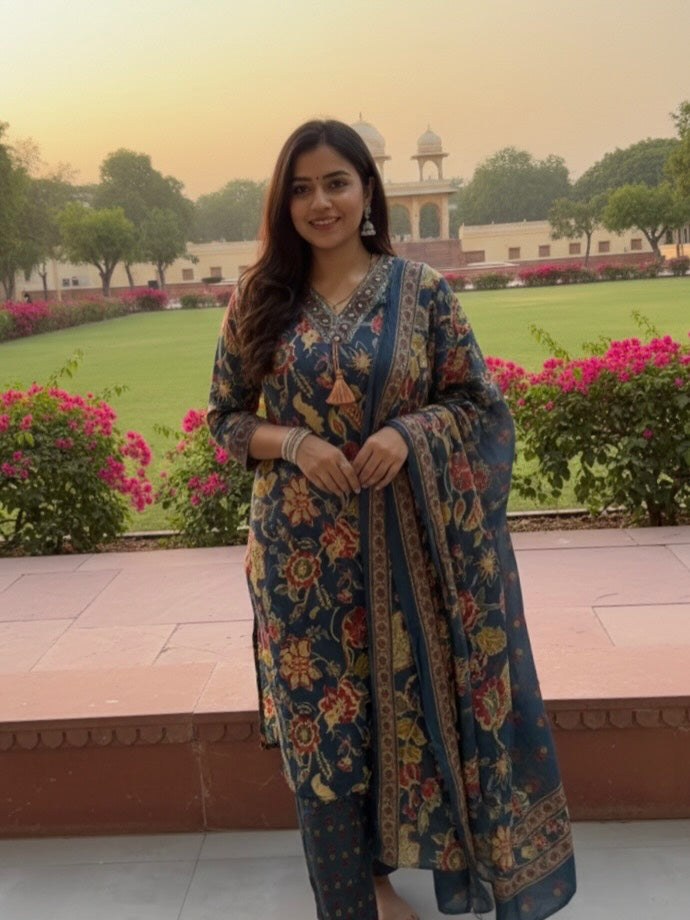 Shyam Rang Phoolwari Suit