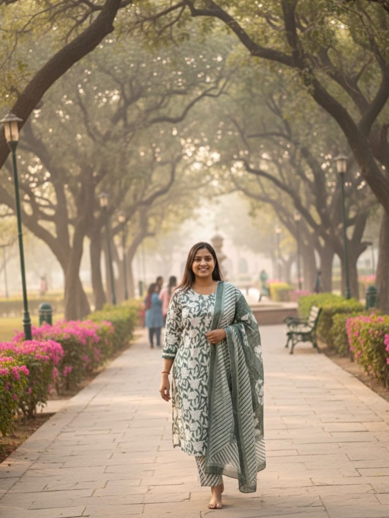 Hariyali Cotton Suit