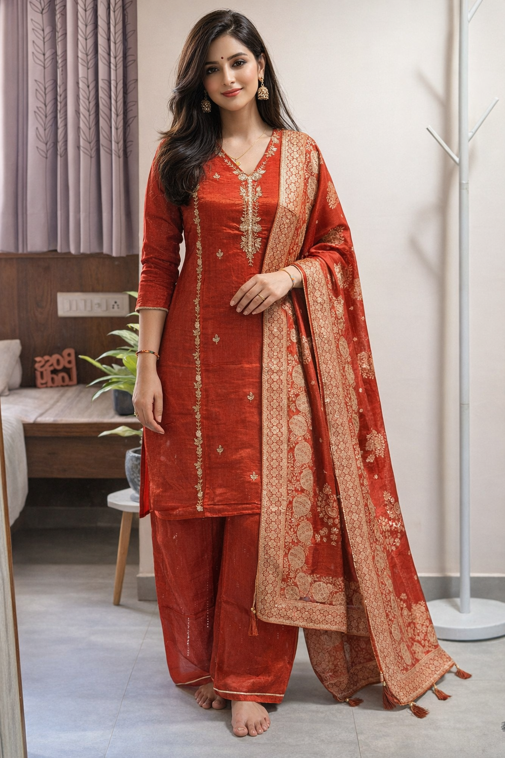 Ruhani Embroidered Suit Set