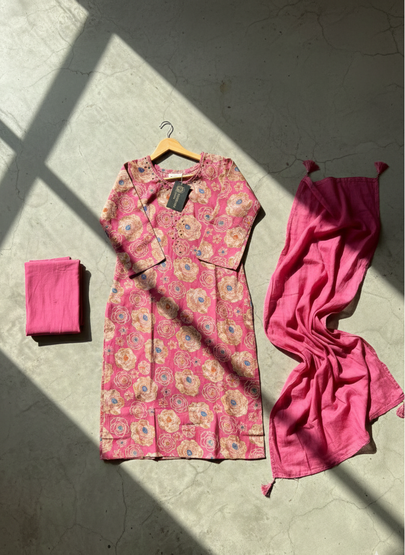 The Rose pink floral set