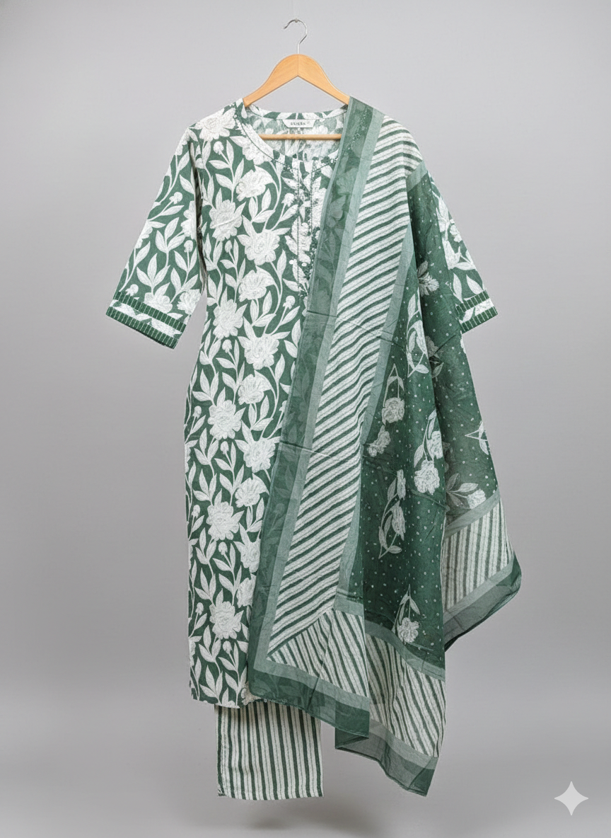 Hariyali Cotton Suit