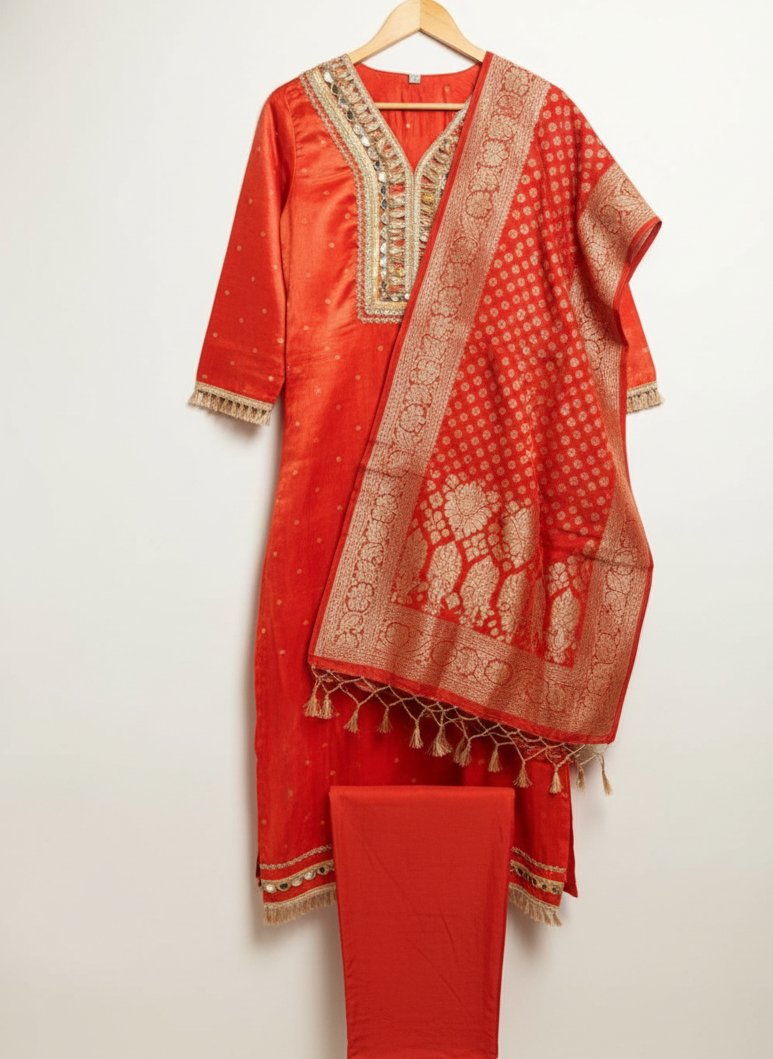 Orange Luxe Banarasi Suit