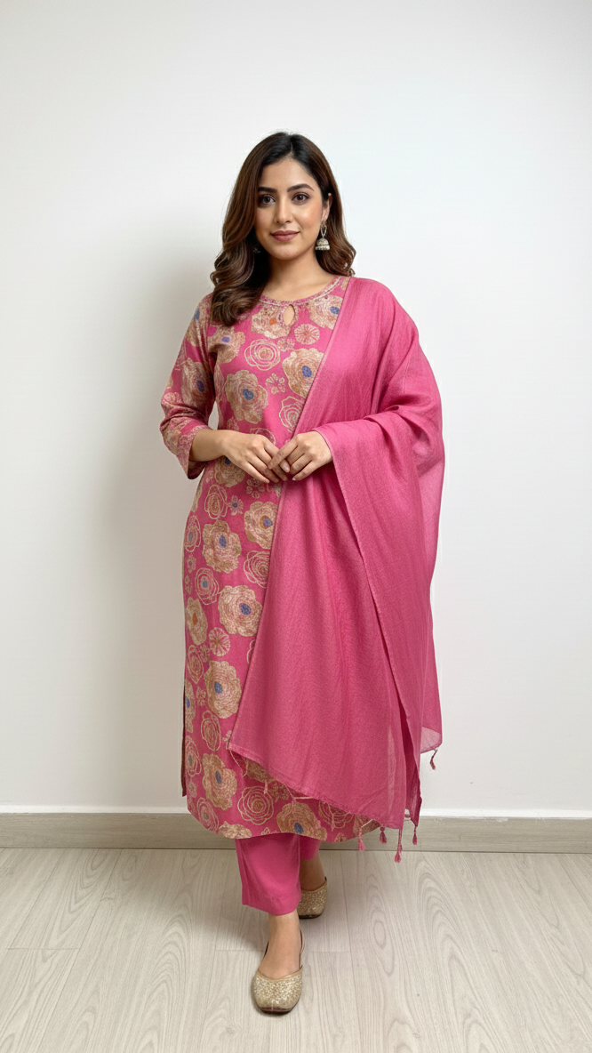 The Rose pink floral set