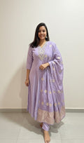 Lavender Noor Embroidered Suit Set